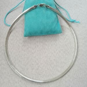 STUNNING Sterling silver OMEGA Thick Heavy Necklace 18" inches long